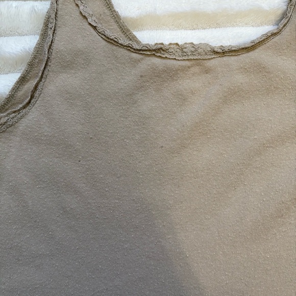 We The Free Free People Graphic Tank Top Tan Womens Size Medium - Picture 5 of 8